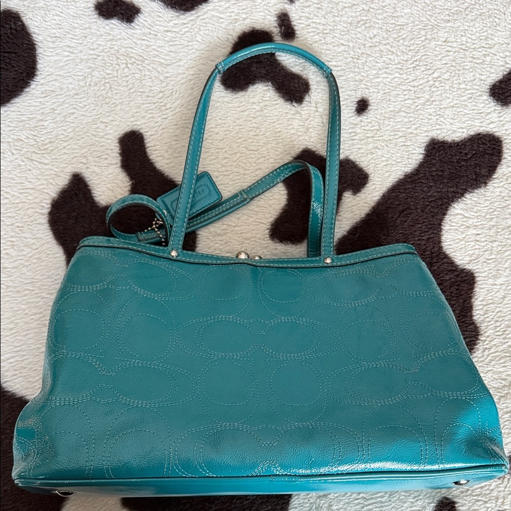 Coach Turquoise Shoulder Bag - Picture 6 of 10
